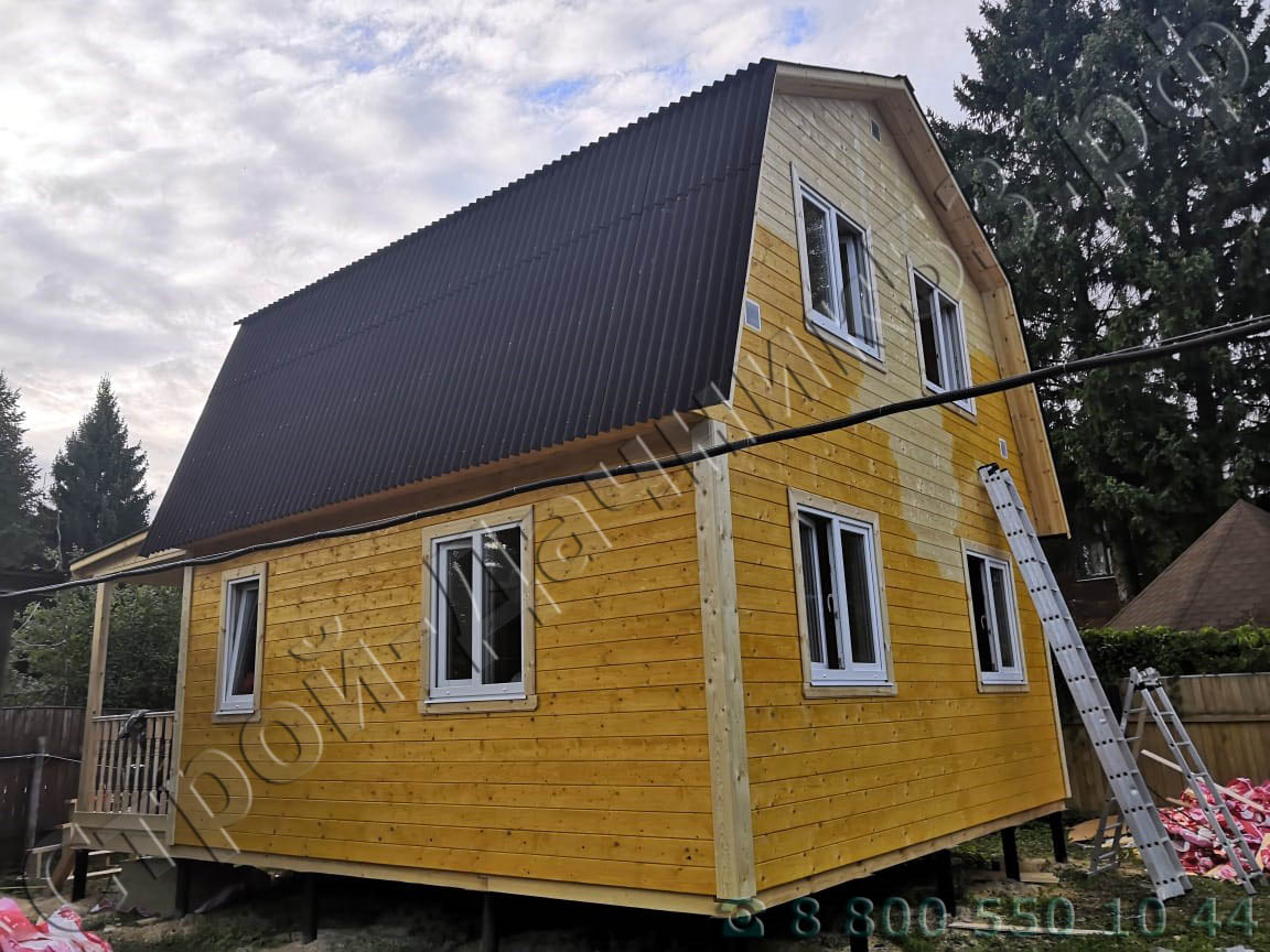 Каркасно щитовой дом 7 × 8 м, 75м² построен в поселении Новофедоровское, Московская область