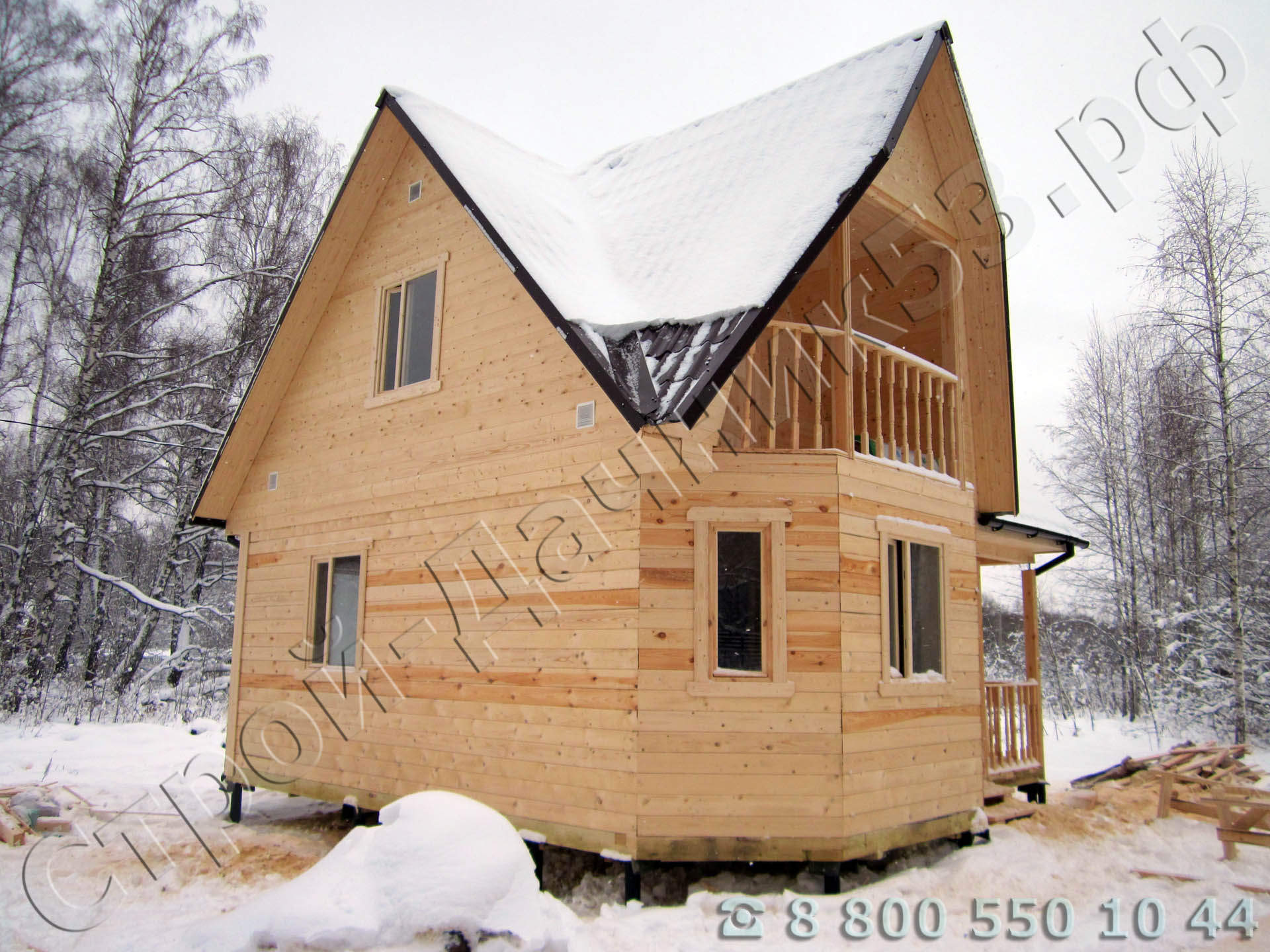 Дачный поселок Хорошие Соседи, Тульская область, Заокский район. Выполненный проект дома 7 × 7 м 80 м²