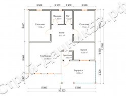 Проект дома ОД–30, план 1-го этажа